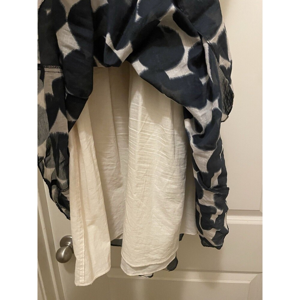 Maggy London Women's Dress Size 6 Navy Blue Polka Dot Full Skirt - Picture 6 of 7